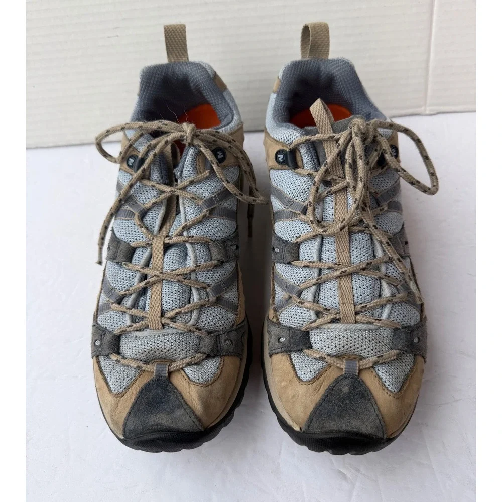 Merrell Siren Tan Gray Vibram Low Top Mesh Lace Up Sport Hiking Sneaker Shoes 9 - Picture 3 of 9